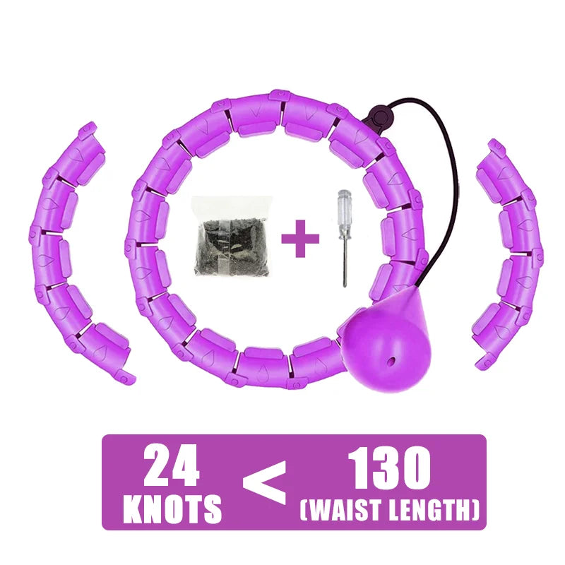 Weighted Fitness Circle Hoops for Adults Weight Loss Plus Size for Adults Smart Exercise 2 in 1 Adjustable with Detachable Knots mbzr