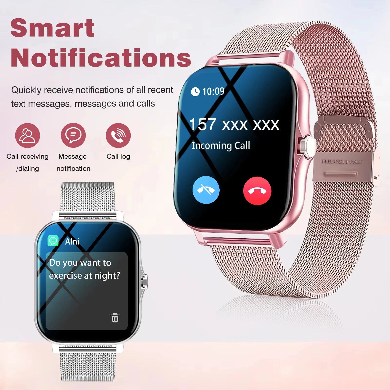 New Bluetooth Call Smart Watch Information Push Men Women Health Monitoring Watch Pedometer Smart Watch For Android IOS