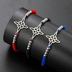 Dawapara Witch Knot Charm Bracelet for Women Celtics Knot Protection Amulet Bead Chain Stainless Steel Witchcraft Wiccan Jewelry
