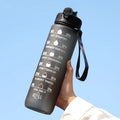 1L Water bottle 12 colors Leak Proof with Time Mark Drink and Straw Motivational Drinking Sports Water Bottle for Outdoor Hiking mbzr