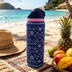 Owalaa cashew nut pattern 32oz/945ml stainless steel insulated water bottle with straw,for daily sports outdoor,perfect gift mbzr