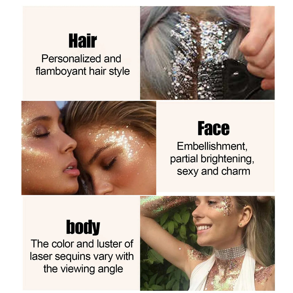Body Glitter Gel Sequins Long Acting Face Eyes Hair Prom Party Mermaid Scales Not Easy To Take Off Makeup mbzr