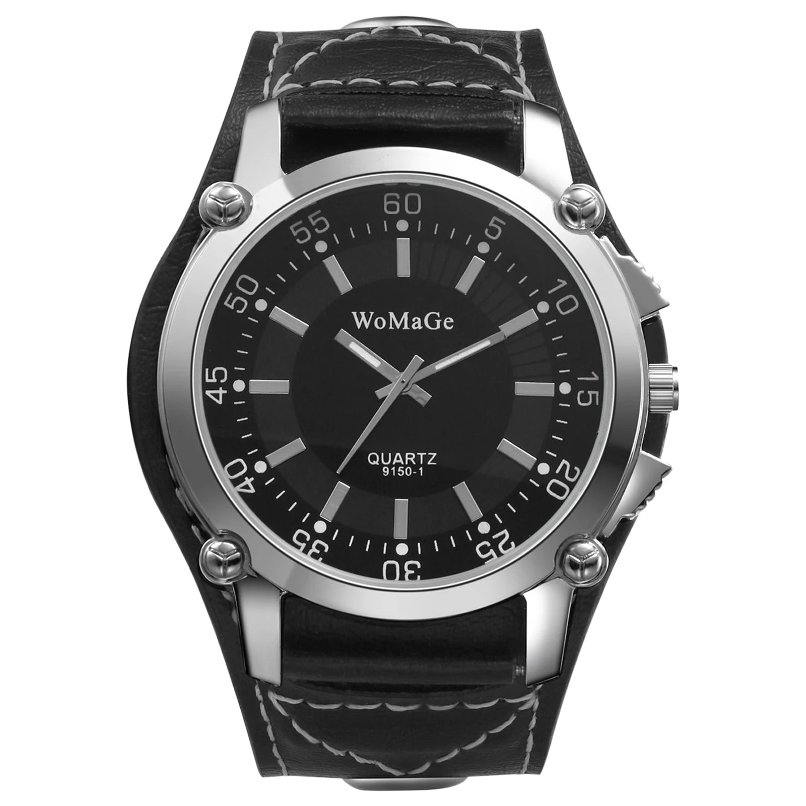 LANCARDO Punk Style Men's Watch Large Digital Dial Analog Quartz Wide Band Exaggerated Rock Motorcycle Casual Fashion Men Watch