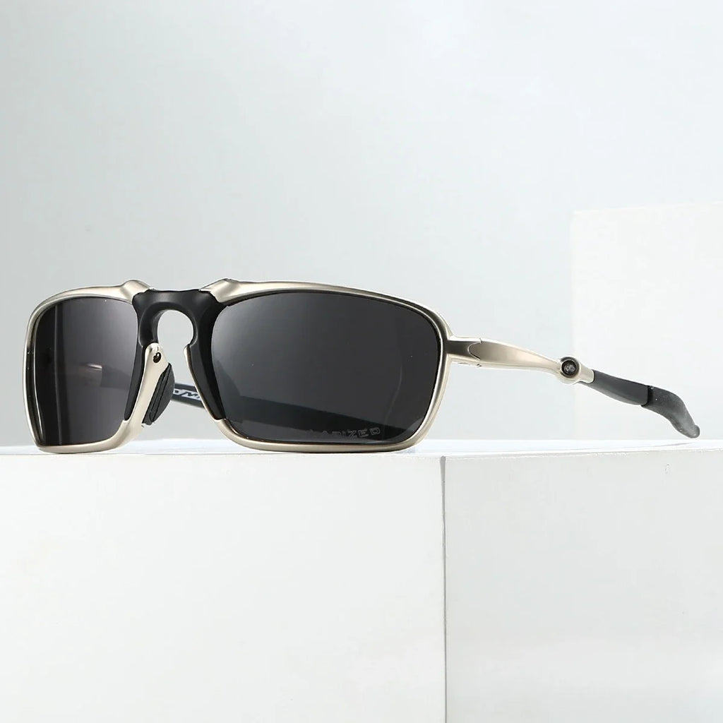 Outdoor Polarized Glasses Xmetal Badman Alloy Polygonal Glasses Silver Frame Polarized Goggles Cycling Outdoor Sports Goggles mbzr