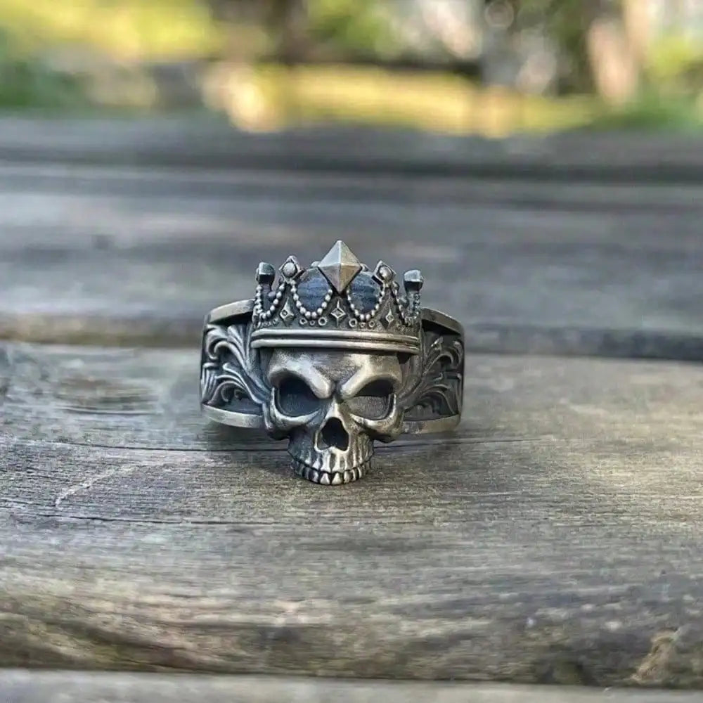Bold Statement Skull Ring For Men - Solid Steel Vintage Design, Gothic Motorcycle & Punk Rock Jewelry