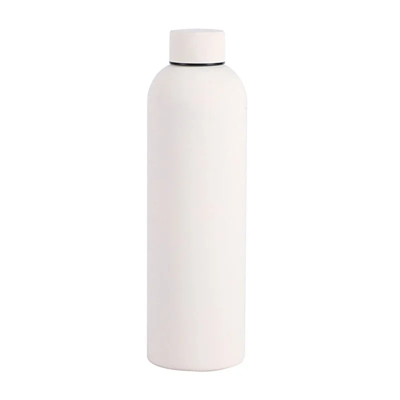 500/750ML Small Mouth Thermos Cup, Outdoor Stainless Steel Bottle, Rubber Paint Sports Kettle, Thickened Double Water Cup mbzr