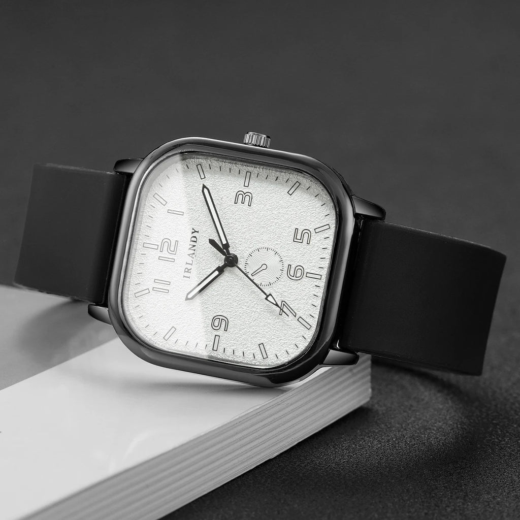 Fashion Square Women's Watch Casual Silicone Strap Quartz Watches Sports Wristwatch For Men Women Students（Without Box） mbzr