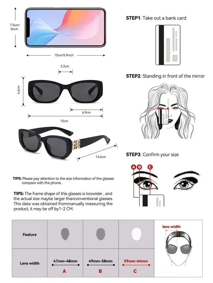 Retro Rectangular Black Plastic Frame Sunglasses For Men Women, Classic Fashion UV400 Protection Eyewear, Lightweight Trendy Shades Perfect For Outdoor Travel Beach Vacation Driving Daily Street Outfit Accessory