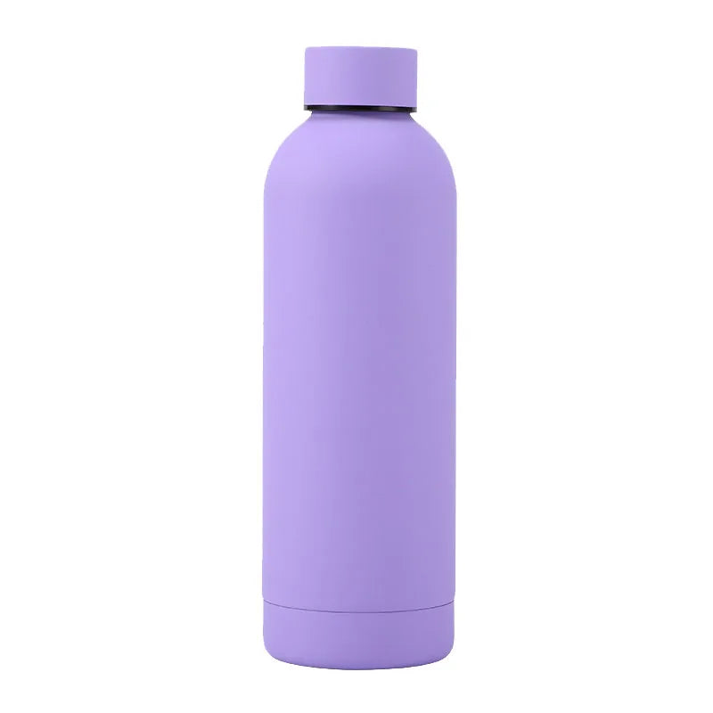 500/750ML Small Mouth Thermos Cup, Outdoor Stainless Steel Bottle, Rubber Paint Sports Kettle, Thickened Double Water Cup mbzr