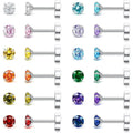 20G Hypoallergenic Flat Back Earrings for Women Men Silver Plated14K Gold-plated Stainless Steel Stud Earrings Brithstone Cubic Zirconia Studs Surgical Steel Cartilage Earrings for Sensitive Ears