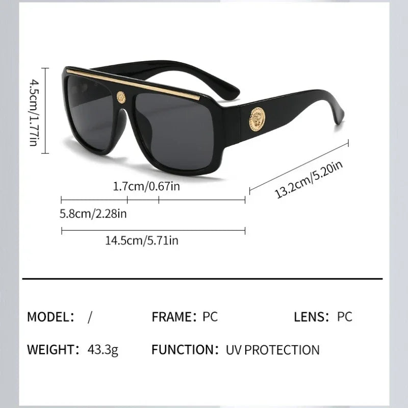 Oversized Vintage Punk UV400 Sunglasses Unisex Fashion