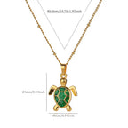 Cute Turtle Butterfly Pendant Necklace Stainless Steel Beads Chain Colored Charm Necklace Summer Beach Jewelry Gifts for Women mbzr
