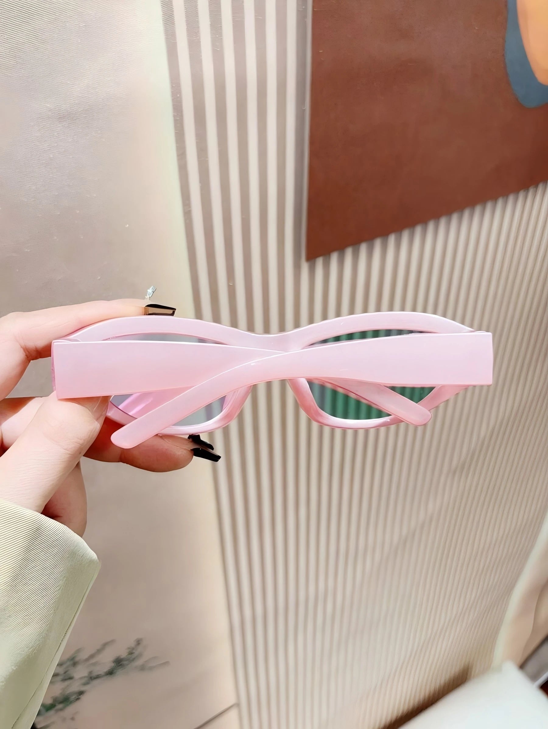 1pc Women's Pink Y2K Style Sports Fashion Glasses, Suitable For Beach, Music Festival, Pink Glasses For Summer Beach Vacation,Outdoor,Travel mbzr