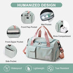 Small gym bag for women — travel duffle carry-on weekender with dedicated shoe compartment mbzr