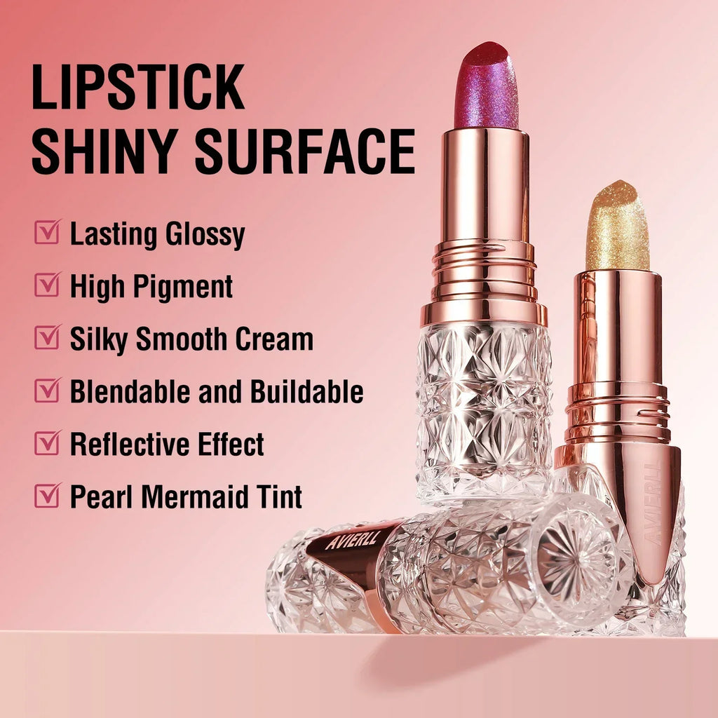 Quicksand Gold Lipstick Fine Glitter lipstick, Moisturizing Silky Mermaid Girl Pink, Long-Lasting Waterproof Grapefruit Orange mbzr