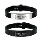 Anime Death Note Black Silicone Cuff Bangle Stainless Steel Bracelets Gift Jewelry for Women and Men Fans Collection