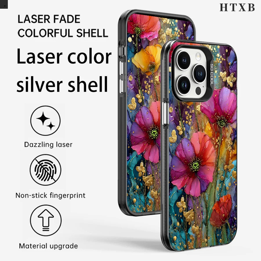 Gilded Flower Shadow Phone for iPhone 17 to 11 Pro Max Plus