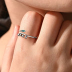 Lily Flower Mouth Ring Plant Series Elegant Minimalist 925 Silver Fine Jewelry mbzr
