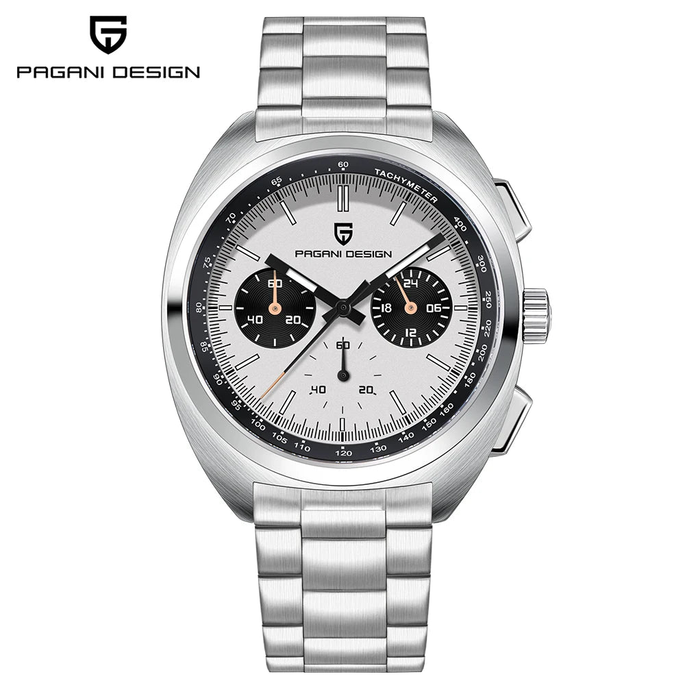 PAGANI DESIGN Men's Watch Yellow Dial Quartz Chronograph Watch Men Japan VK63 Sapphire glass Wrist Watch Men 2026 New Waterproof