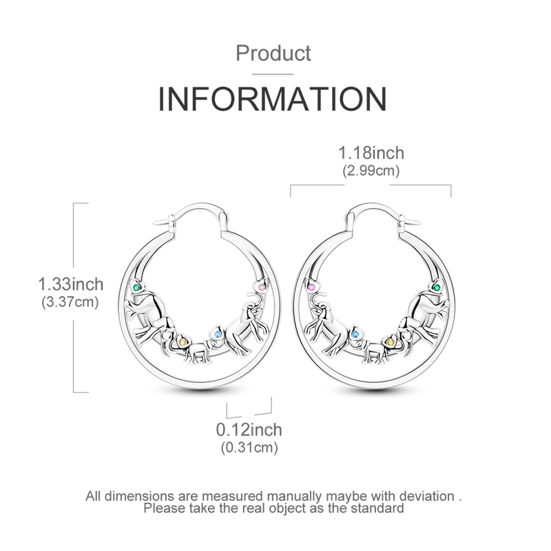 Sterling Silver Star Moon Zircon Hoop Stud Earrings Women Gift mbzr