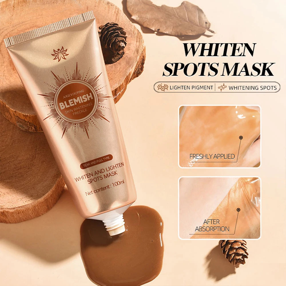 Whiten and Lighten Spots Mask Peel-Off Facial Mask Anti-Blemish Deeply Clean Pore Tightening Moisturizing Brightening Face Mask mbzr