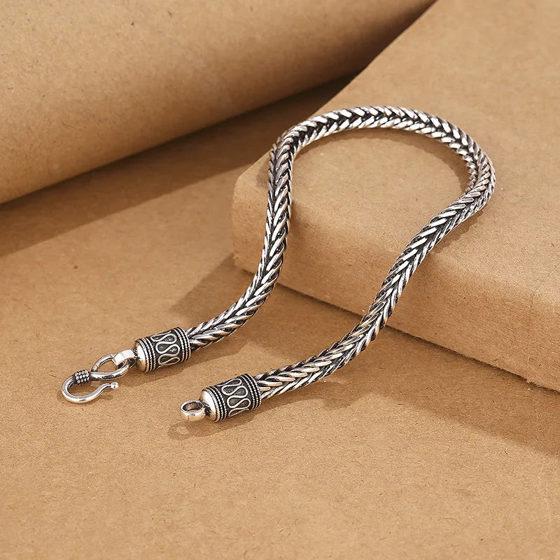 925 Sterling Silver Bracelet Chain Vintage for Men Women Luxury Wedding Jewelry Engagement Fashion Party Gifts mbzr