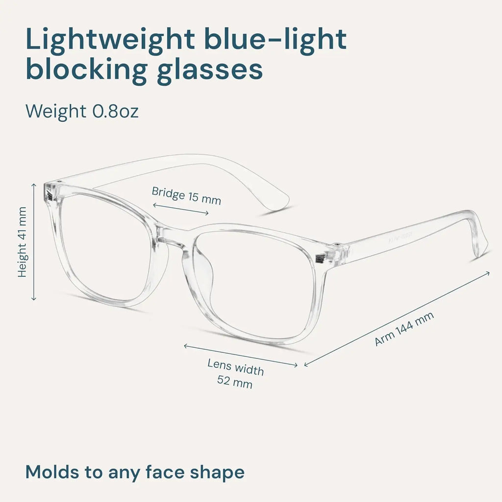 Clear Blue Light Glasses for Computer & Gaming - Anti UV, Scratch-Resistant, Comfort Fit mbzr