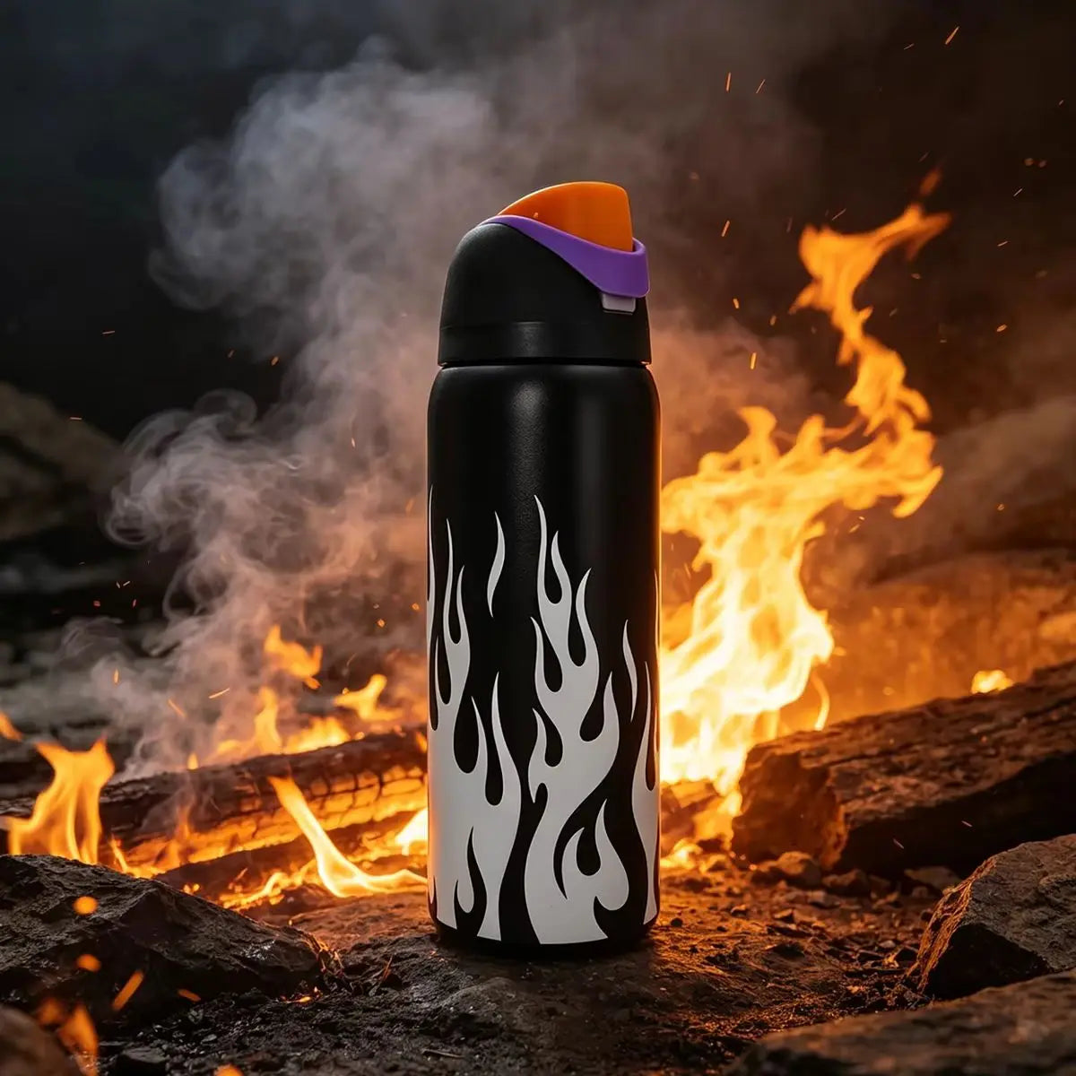 Owalaa white flame 32oz/945ml stainless steel insulated water bottle with straw,for daily sports outdoor,perfect gift mbzr