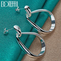 DOTEFFIL 925 Sterling Silver Classic Big Circle Drop Charm Earrings Women Party Gift Fashion Wedding Engagement Jewelry mbzr