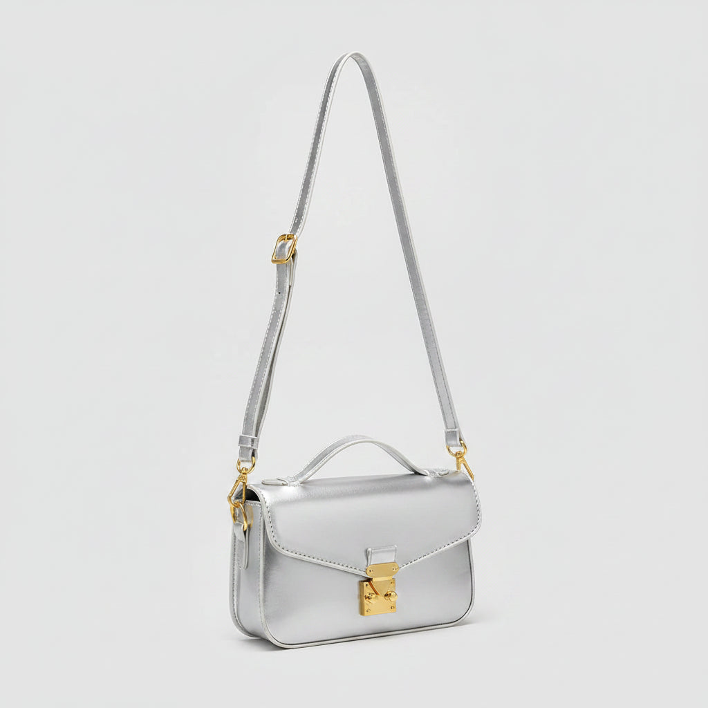 2026 Luxury Square Shoulder Bags for Women Trendy Patent Leather Small Flap Crossbody Bag Top-Handle Lock Buckle Handbag mbzr