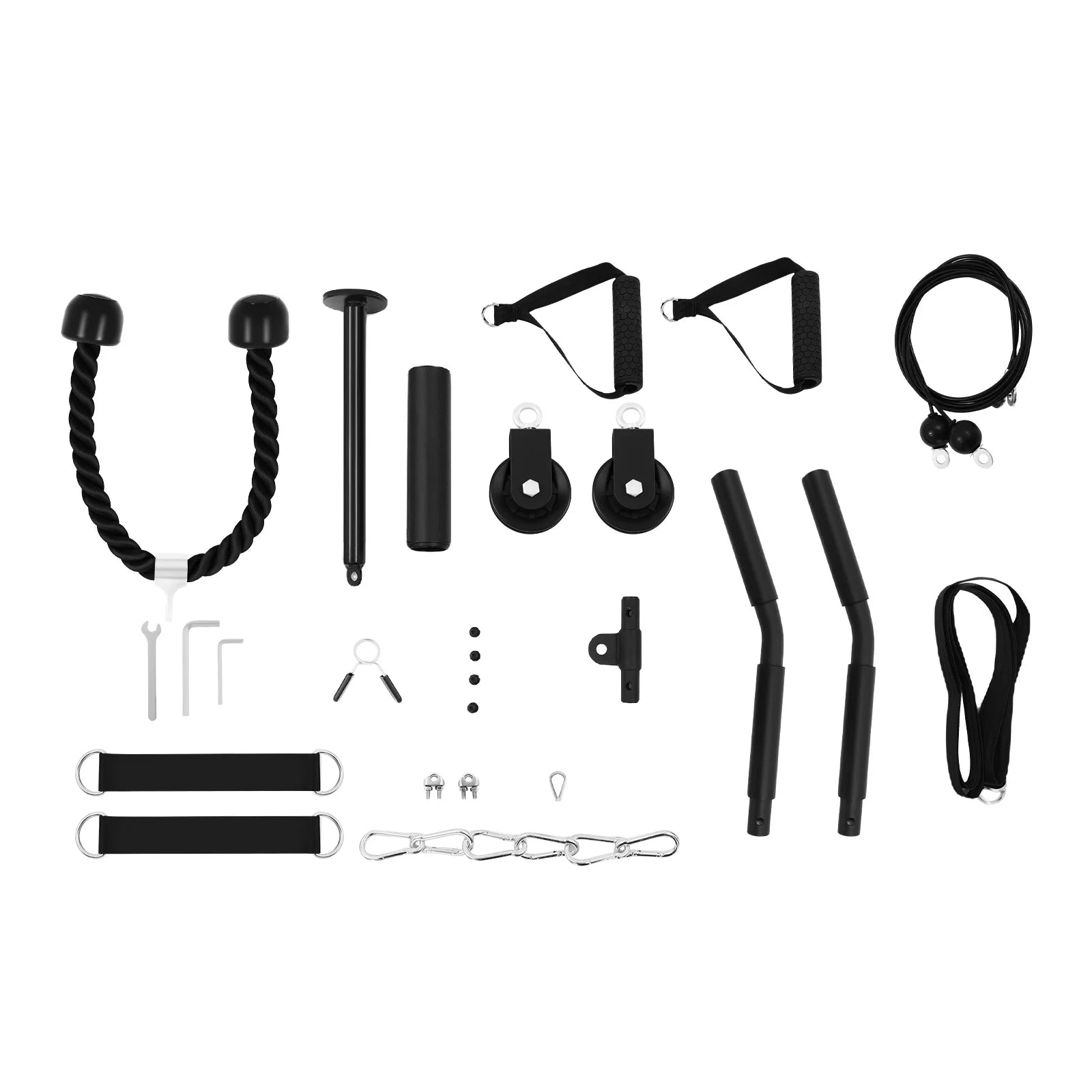 120kg Cable Pull Fitness System, Gym Muscle Training Cable, Weight Pulley System for Unisex Adults Pull Downs mbzr