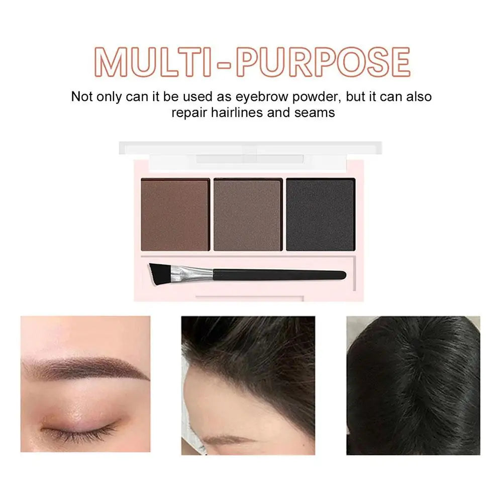 ANNA ROSE 3-In-1 Eyebrow Powder Palette With Enhancer Brush Natural Long-Lasting Shaping Sweat-proof Waterproof Makeup mbzr