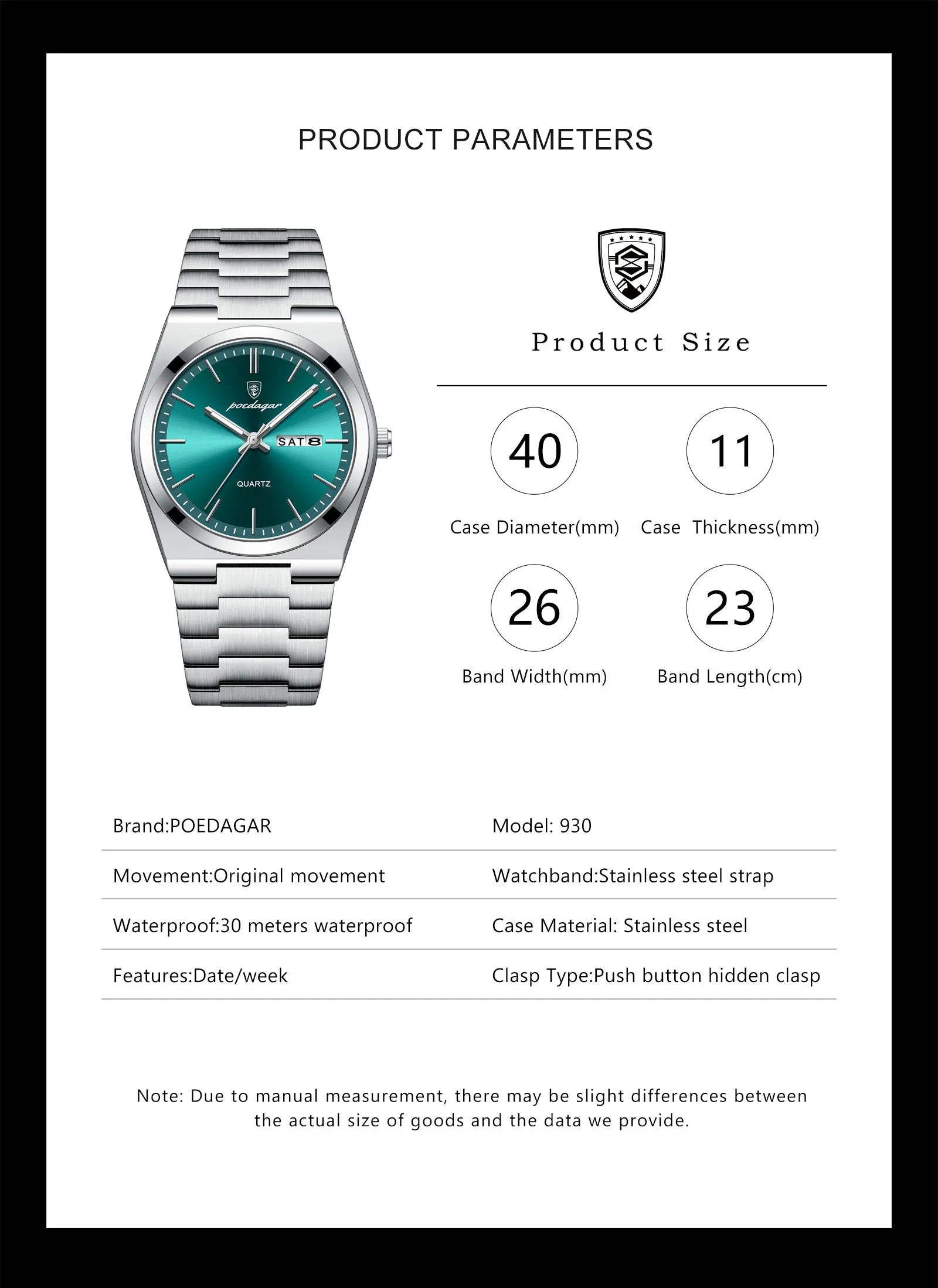 POEDAGAR Luxury Men's Watches Waterproof Luminous Date Week Men Watch Stainless Steel Casual Fashion Quartz Man Wristwatch Reloj mbzr