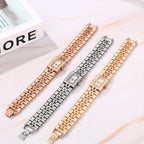 Women's Diamond Watch Bracelet Full Crystal Rhinestone Square Dial Quartz Wristwatch Gold Silver Rose Gold Elegant Ladies Dress Watch Gift mbzr