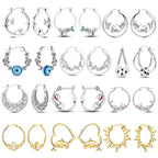 925 Silver Earrings Sparking Dolphin Sloth Cat Football Hoop Earring For Women Girls Anniversary Wedding Jewelry Gifts mbzr