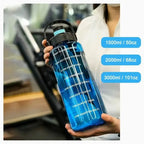 1.5 L/2L/3L Bottled Large Capacity Sports Water Cup Leak-proof with Time Marker and Straw Plastic for Home Outdoor Sports mbzr
