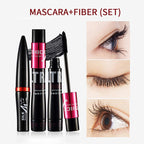 Gecomo Silk Fiber Eyelash Gel Double Tube Set - 24H Waterproof Smudge-proof Thick Volumizing Lengthening No Clumping Mascara mbzr