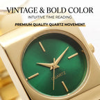 1Pcs Women's Green Dial Alloy Strap Vintage Fashion Classic Fashion Details Quartz Watch For Business Party Holiday