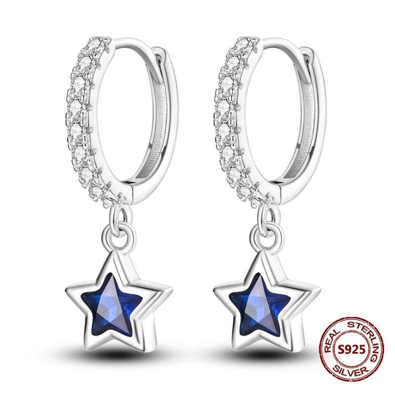 Fine Jewelry 925 Silver Rose Gold Plated Zircon Sparklin Hoop Earrings For Women mbzr