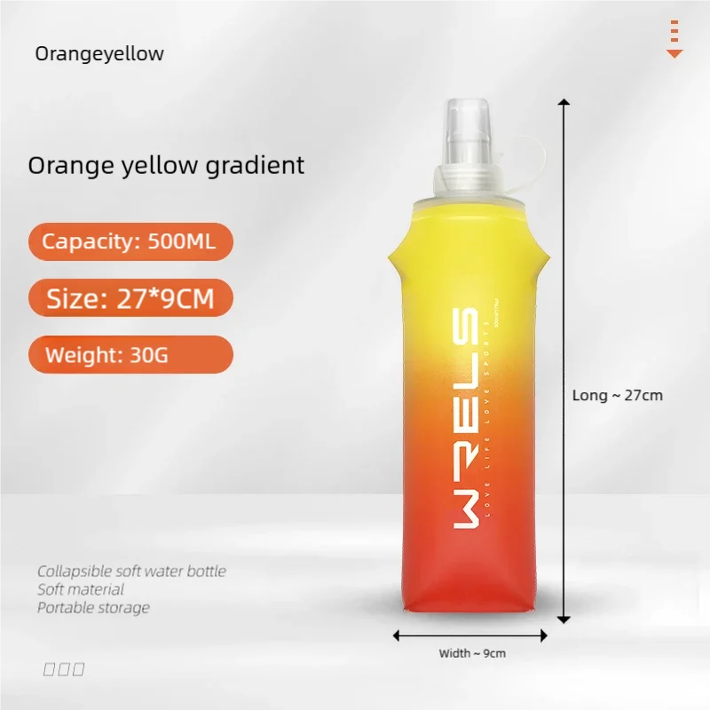 Sport Water Bottle TPU Folding Soft Flask Drink Portable Water Bottle High Flow Running Hiking Bicycle Fitness Water Bag mbzr