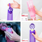 1pc new 800ml/27oz portable sports traw water bottle, equipped with 0 sugar and 0 calorie random 1pc fruit beverage flavor pods mbzr