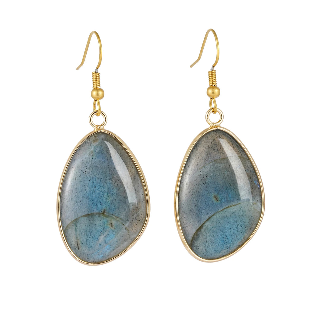Labradorite Stone Earrings for Women Natural Stone Charm Dangle Earrings for Girls Jewelry for Birthday Party Gift DropShipping