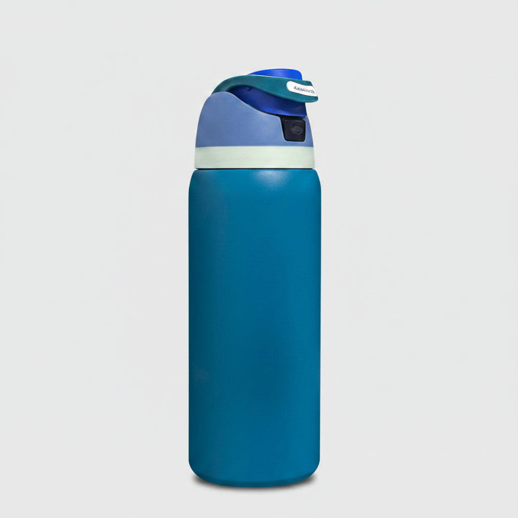 Owalaa dark blue 32oz/945ml stainless steel insulated water bottle with straw,for daily sports outdoor,perfect gift mbzr