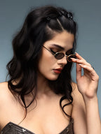 Retro Small Oval Metal Sunglasses For Women UV Protection Fashion Eyewear Outdoor Travel Beach
