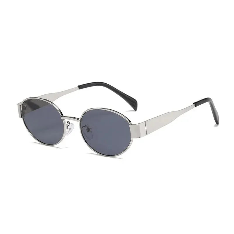Retro Steampunk Sun Protection Sunglasses Vintage New Women's Metal Oval Sunglasses Ladies Classic UV400 Sunscreen Eyewear