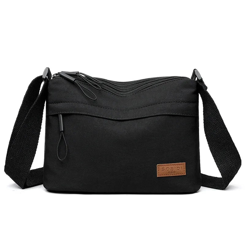 Multi-Pocket Nylon Shoulder Crossbody Bag for Women & Moms