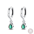 Hot 925 Sterling Silver Earrings Charm Simple Green Shiny Zircon Wedding Women Jewelry Gift mbzr