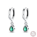 Hot 925 Sterling Silver Earrings Charm Simple Green Shiny Zircon Wedding Women Jewelry Gift mbzr