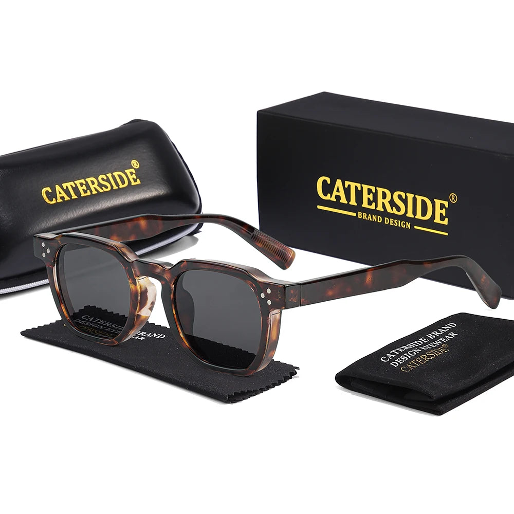 CATERSIDE Retro Men's Sunglasses Brand Design Square Fashion Sun Glasses Women's Outdoor Travel Party Decoration Eyewear UV400 mbzr