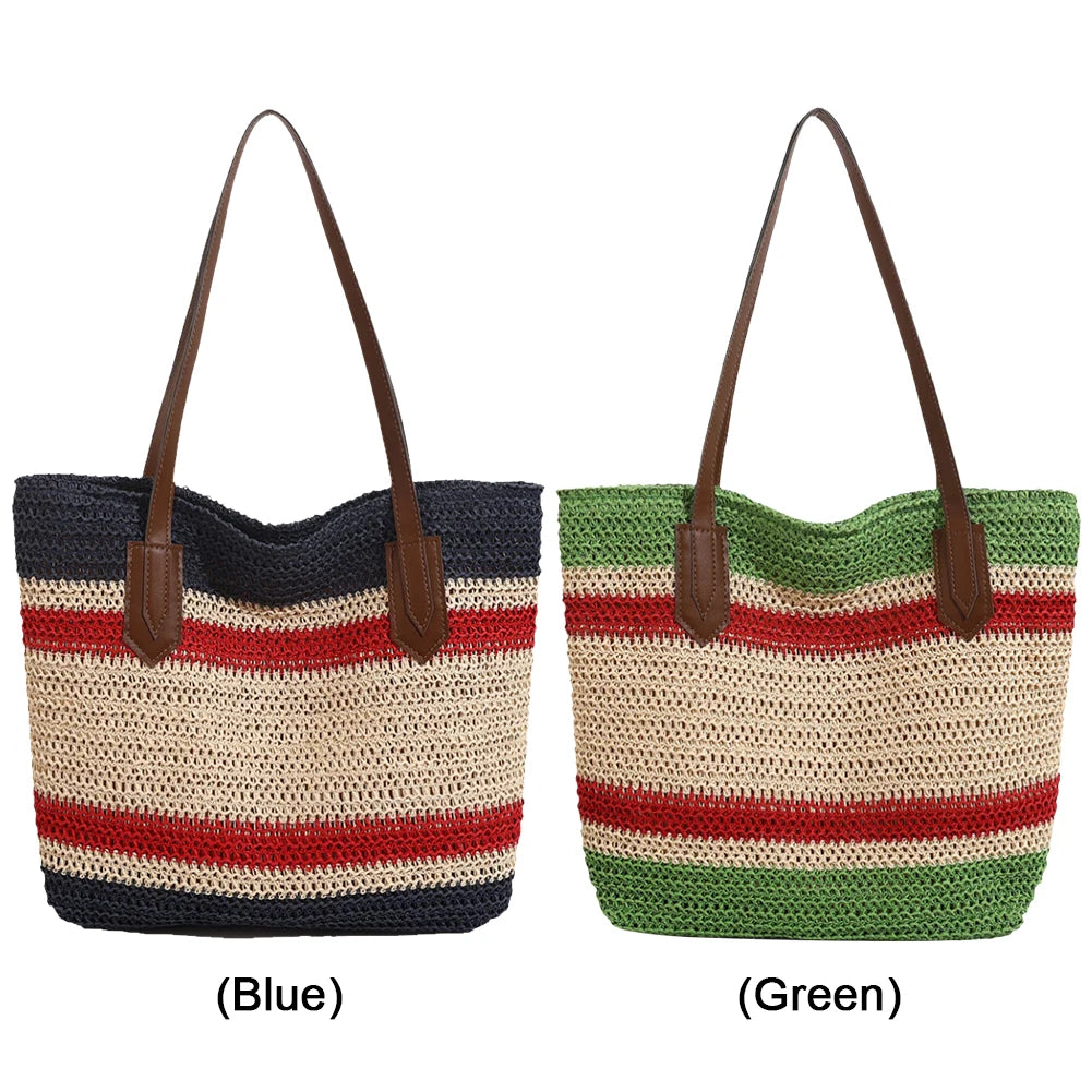 MOJOYCE Straw Shoulder Bag Large Capacity Summer Beach Crossbody Bag mbzr